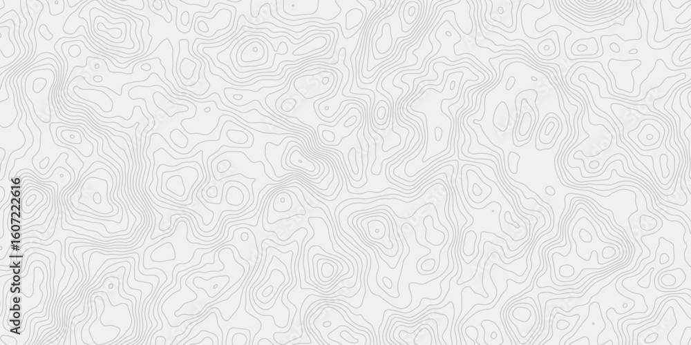 Poster topographic map wave curved lines white background showing elevation changes surface smooth line lig