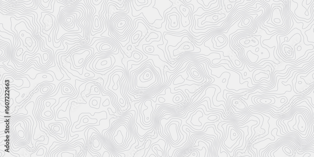 Poster topographic map wave curved lines white background showing elevation changes surface smooth line lig