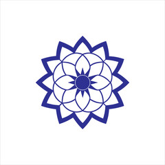 Minimalist circular mandala with central motif