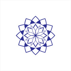 Minimalist mandala with central circular motif in vibrant colors