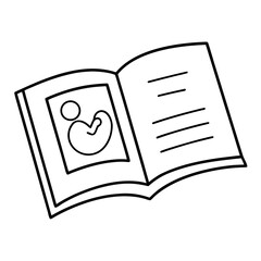 Open Book with Baby Image A Vector Design for Pregnancy and Parenthood