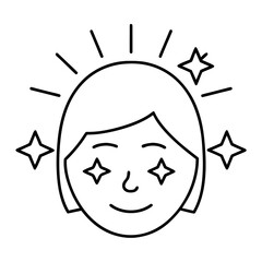 Pregnant woman s face with a radiant glow and sparkling accents design