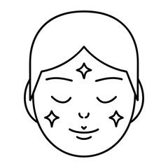 Pregnant Woman s Face with a Glowing Aura and Sparkles Vector Design