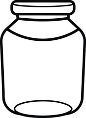 Glass jar packaging line art icon isolated on transparent background