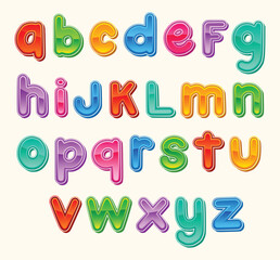 Colorful Cartoon Alphabet Small Letters
