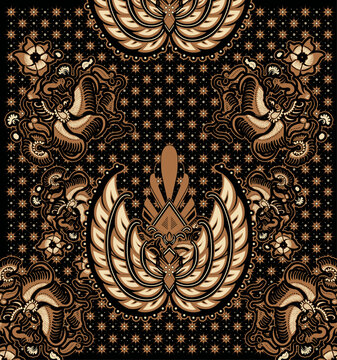 Batik Truntum Sidomukti Seamless Pattern &ndash; Symbol of Eternal Love in Editable Floral Geometric Vector