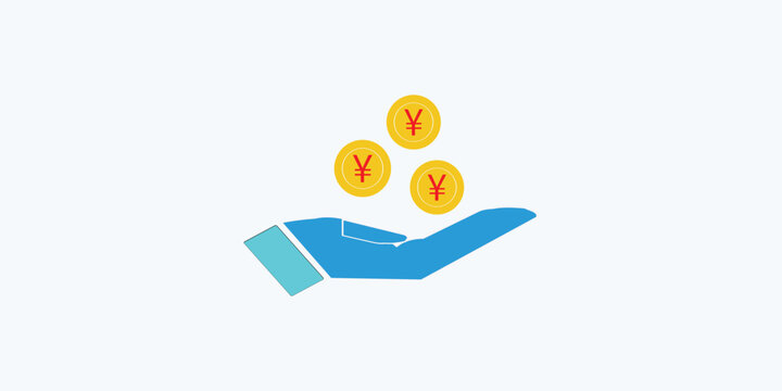 simple line icon yuan money symbol vector illustration