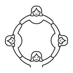 Circle of Women Holding Hands Support Group Vector Illustration Design
