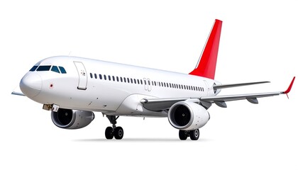 Obraz premium Contemporary passenger airplane ready for takeoff showcases transportation innovation and aerial