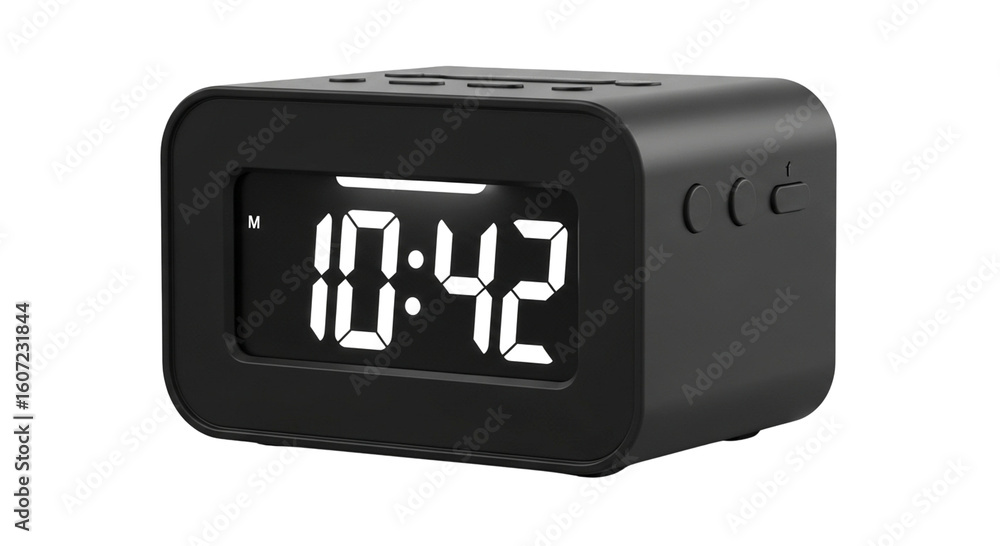 Wall mural digital alarm clock displaying 10:42 isolated png with transparent background