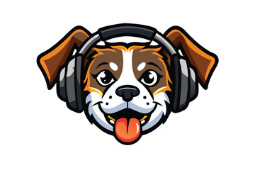 Stylized Cute Puppy Gamer Esports Mascot Logo for T-shirts & Stickers