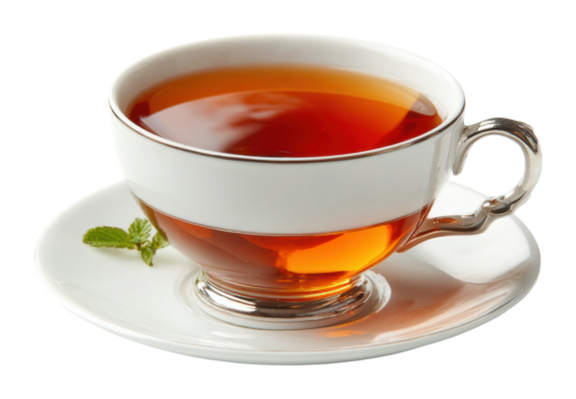 Brewing relaxation enjoying tea in a cozy calm atmosphere for ultimate serenity isolated on transparent background