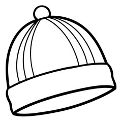Beanie Hat line art vector