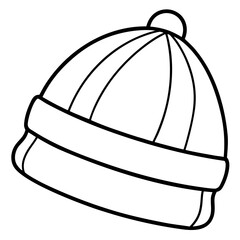 Beanie Hat line art vector