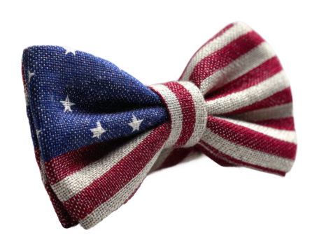 Celebratory bow tie with american flag design usa fashion accessory patriotism isolated on transparent background