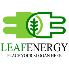 Green energy vector logo template.
