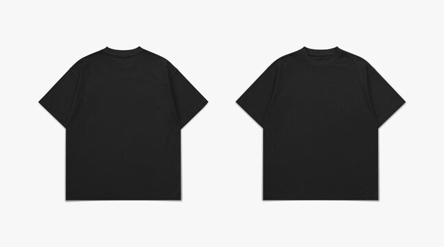 black oversized tshirt for mockup, black tshirt flat lay photo, oversized fit tshirt catalogue