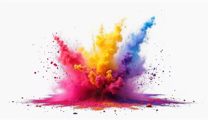 Colorful Watercolor Paint Splashes on Abstract Artistic Background