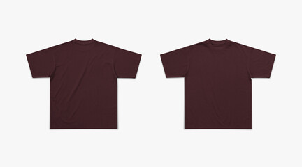 maroon oversized tshirt for mockup, red maroon tshirt flat lay photo, oversized fit tshirt catalogue