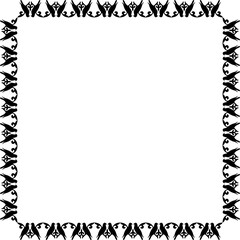 Vintage Ornamental  Frame – Elegant Black Border, PNG, 300 DPI