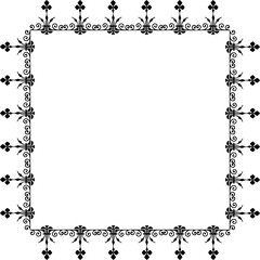 Vintage Ornamental  Frame – Elegant Black Border, PNG, 300 DPI