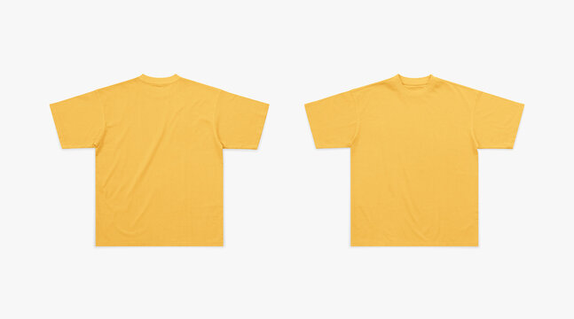 yellow oversized tshirt for mockup, yellow tshirt flat lay photo, comfort oversized fit tshirt catalogue