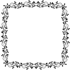 Vintage Ornamental  Frame – Elegant Black Border, PNG, 300 DPI