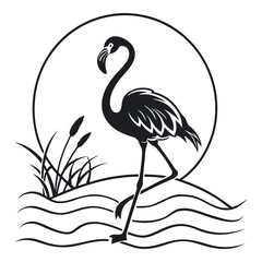 Black Flamingo Silhouette Vector – Simple and Graceful Bird Art
A simple and graceful black flamingo silhouette vector, ideal for minimalist designs, fashion prints, logos, and tropical-theme. 
