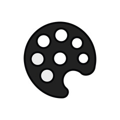 Artist s paint palette with circular color wells isolated on white background