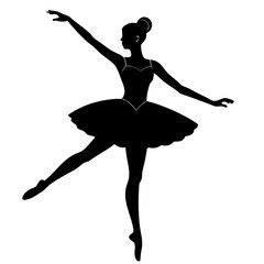 Elegant silhouette of a ballerina in a graceful pose © jannat Stock