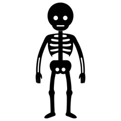 Simple black silhouette of a human skeleton