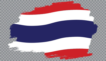 Flag Thailand from brush strokes Flag Kingdom of Thailand on transparent background for your web site design, app, UI Stock vector Vector illustration