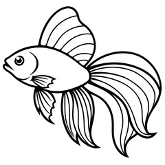 Betta line art vector