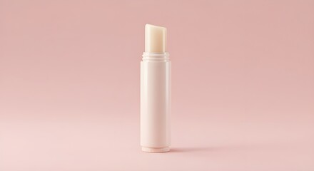 Blank Lip Balm Stick Mockup with Twist-Up Design – Creamy Texture on Soft Pastel Backdrop, Ideal for Cosmetic Branding, Skincare Packaging, and Beauty Product Presentations
