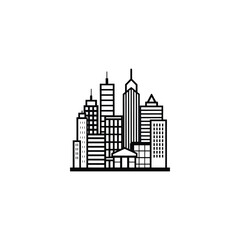 Obraz premium Stylized black and white cityscape silhouette