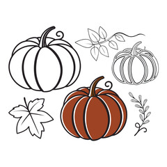 Hand-Drawn Pumpkin Collection in Multiple Formats – Autumn Vector Set

