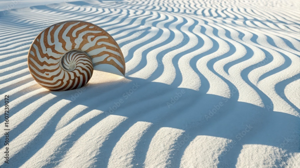 Aufkleber a landscape view of sand dunes with wave like patterns under a bright sky in a desert setting