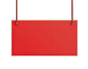 Red rectangular sign hanging (1)