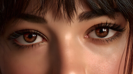 Fototapeta premium Woman's brown eyes showing confidence and beauty