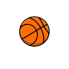 Bright orange basketball illustration with black stripes, representing team sports and physical activity.