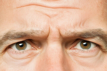 Confused expression on a person's face in close-up