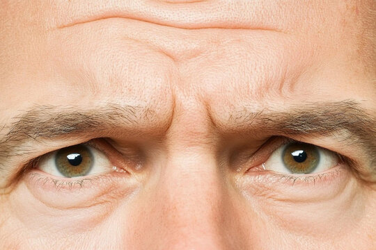 Confused expression on a person's face in close-up
