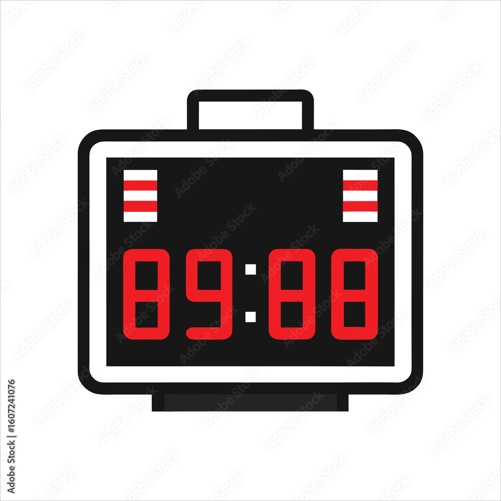 Poster digital scoreboard displaying 09 08