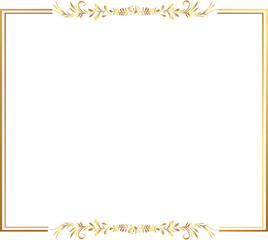 Obraz premium frame with leaves gold border Golden Border Warm Color Frame