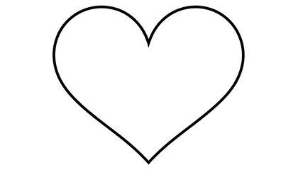 Simple black outline heart shape on a white background