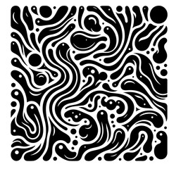 Silhouette of a person holding a large umbrella with a dog at their feet animal