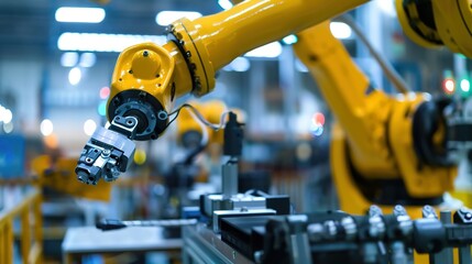 Close-up of Industrial Robot: Delving into the Intricate Features of Its Structure, from the Precision of Joints and the Power of Motors to the Sensitivity of Sensors and the Versatility of End Effect
