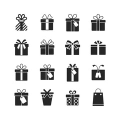 Gift Icons: A collection of neatly crafted gift box icons, each exuding the essence of surprise and celebration, ready to enhance the visual appeal of your designs.