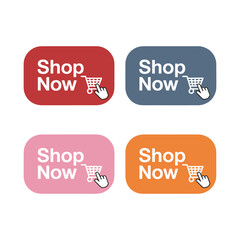 Shop Now Buttons: A collection of vibrant shop now buttons designed to instantly grab attention and entice shoppers with an easy to use button, leading to a seamless shopping experience.