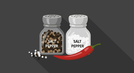 Salt, Pepper, and Chili: An Essential Trio for Flavorful Culinary Creations Illustration